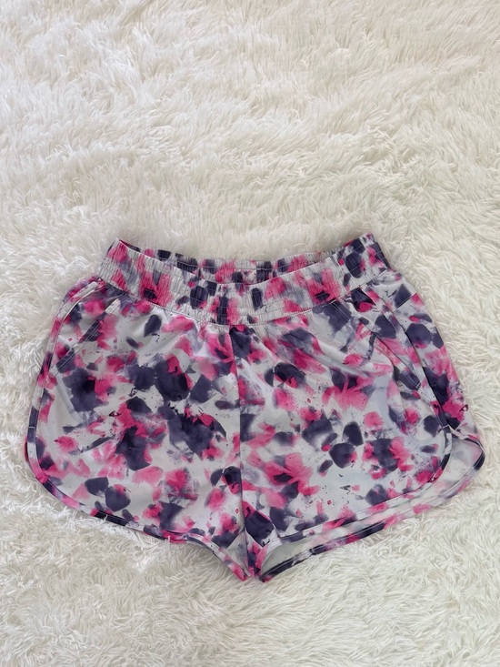 Athletic Works Pants - Athletic Works Pink & Gray Floral Split-Hem Running Shorts